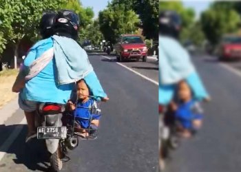 Balita Dalam Keranjang Motor