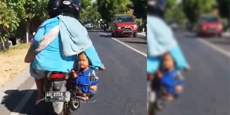 Balita Dalam Keranjang Motor