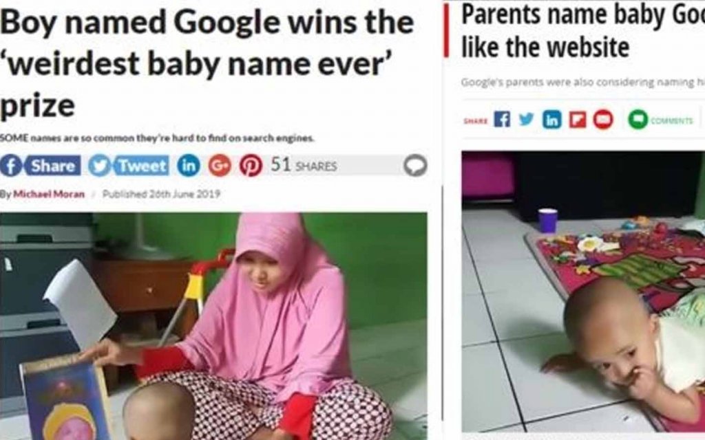Viral Bayi Bernama Google